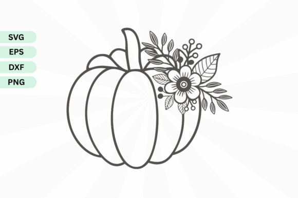 Autumn Floral Pumpkin SVG, PNG Design Review
