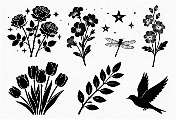 Black Floral Elements SVG Bundle Review