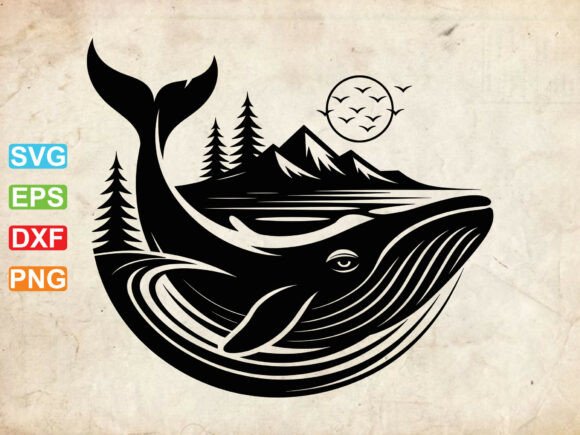Blue Whale SVG, Floral Whale Svg, Sea Review