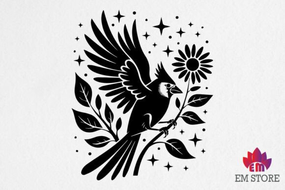 Cardinal Bird with Floral Branch SVG Review