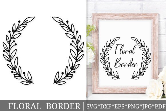 Floral Border SVG Leafy Branch Wreath Review