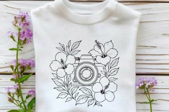 Floral Camera SVG Silhouette Vector PNG Review
