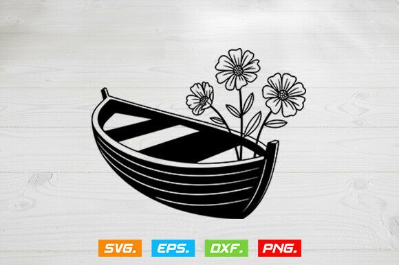 Floral Canoe Svg, Floral Wooden Boat Svg Review