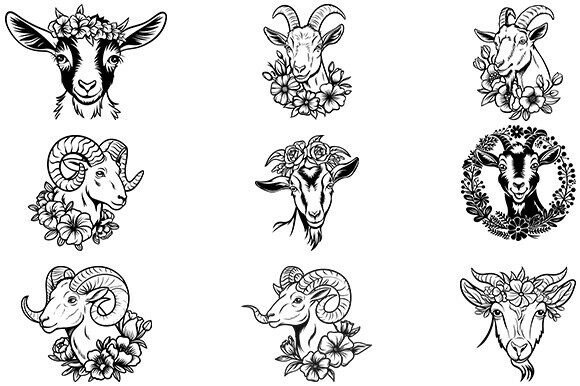 Floral Goat Svg,Goat Yoga Bundle Review