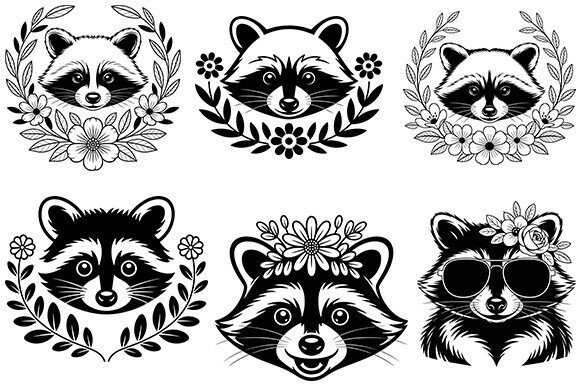 Floral Raccoon Svg,Floral Animal Bundle Review