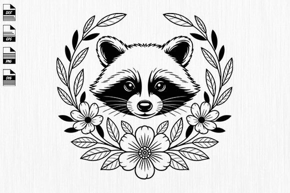 Floral Raccoon Svg,Floral Animal Svg Review