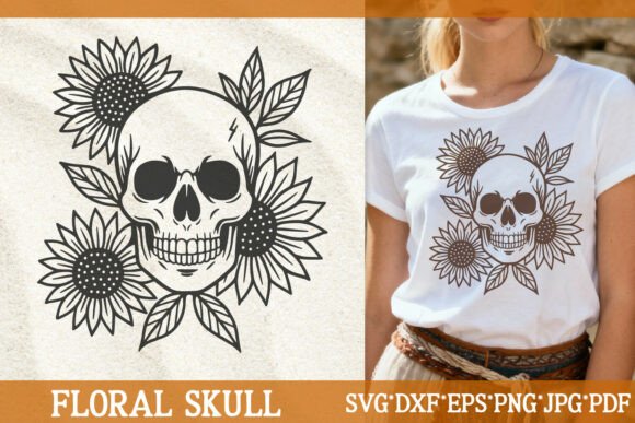 Floral Skull SVG Sunflower Boho PNG Review