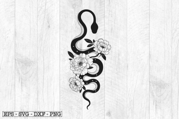 Floral Snake Svg, Snake with Peony Svg Review