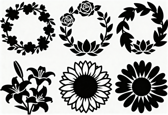 Floral Wreath SVG Bundle Flowers Lily Review