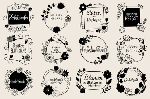 German Autumn Flower Floral Frame SVG Review