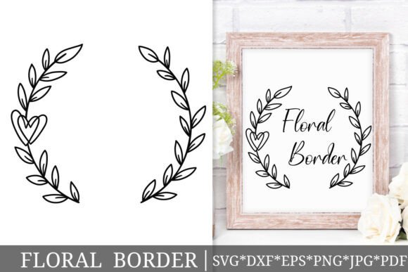 Heart Floral Border SVG Leafy Branches Review