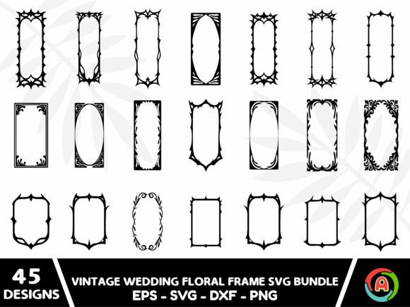Vintage Wedding Floral Frame Svg Bundle Review